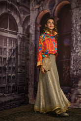 Maheen Khan - SHEEN LEHENGA - Gold Silver - Pure Silk Brocade - 1 Piece